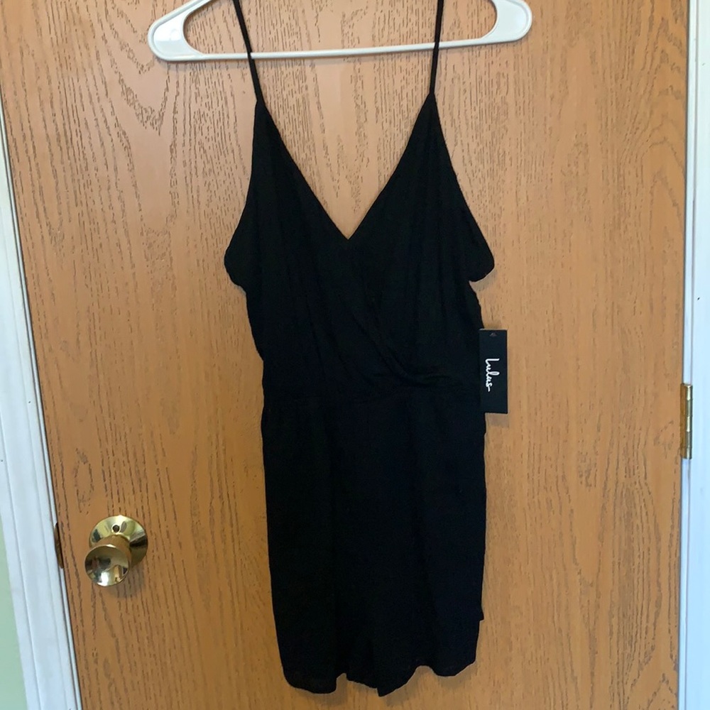 Lulu's Black V-Neck Romper